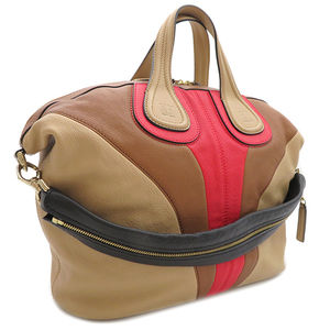 Givenchy Tan Leather Handbag Nightingale Medium 2WAY Shoulder Goat